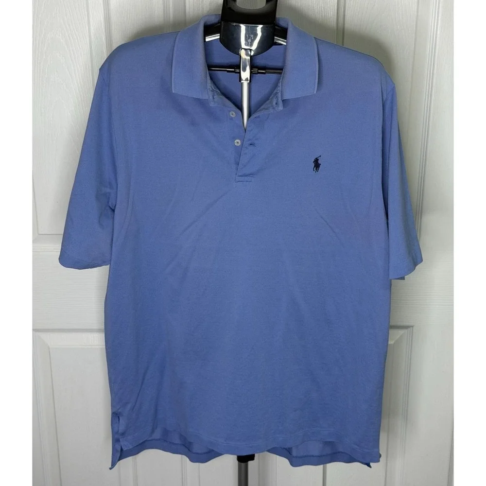 Lot of 2 Polo Ralph Lauren Men's XL Blue Short Sleeve Polo Shirts
